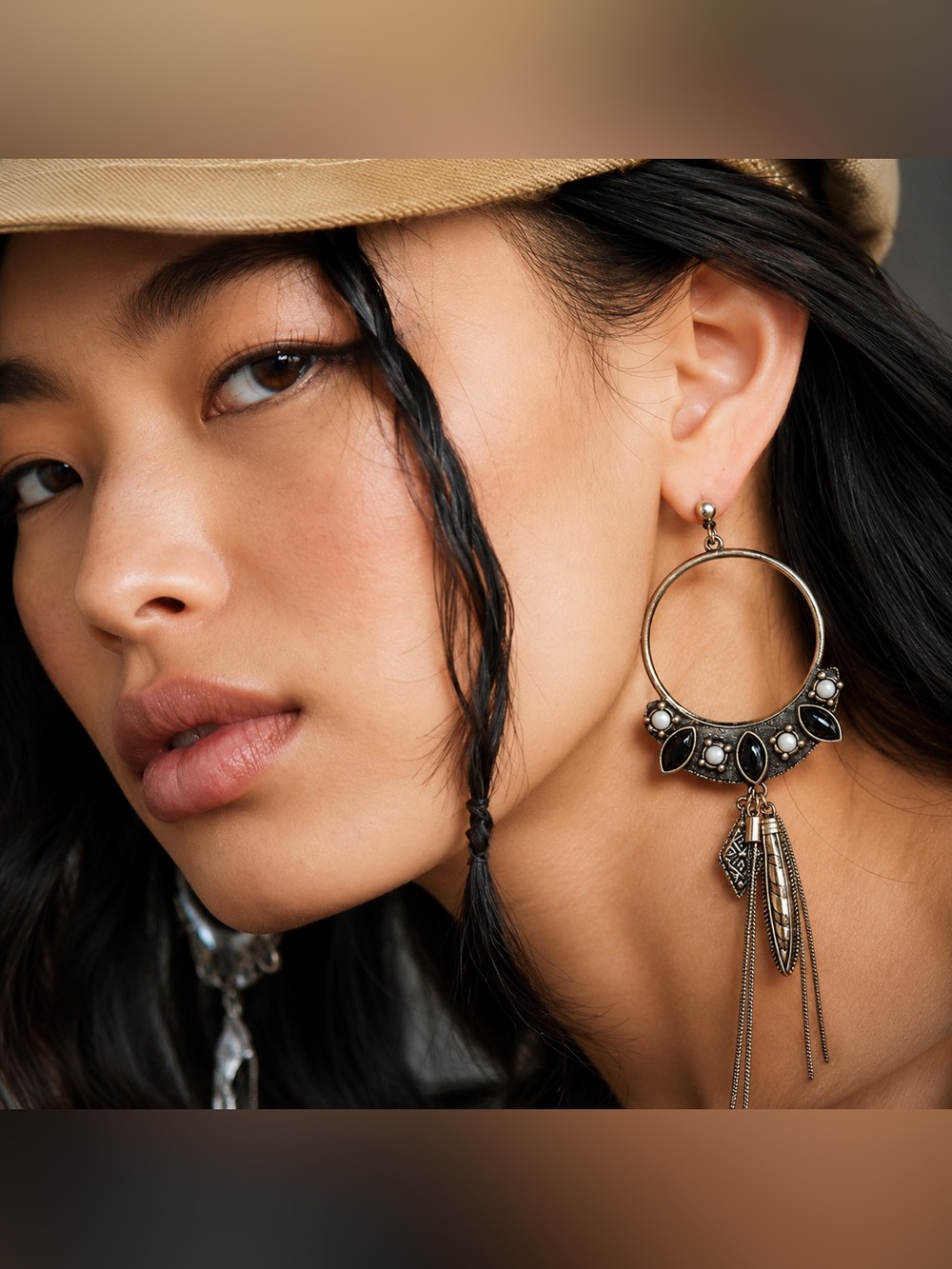 Free People Winona hoops feature antique gold finish